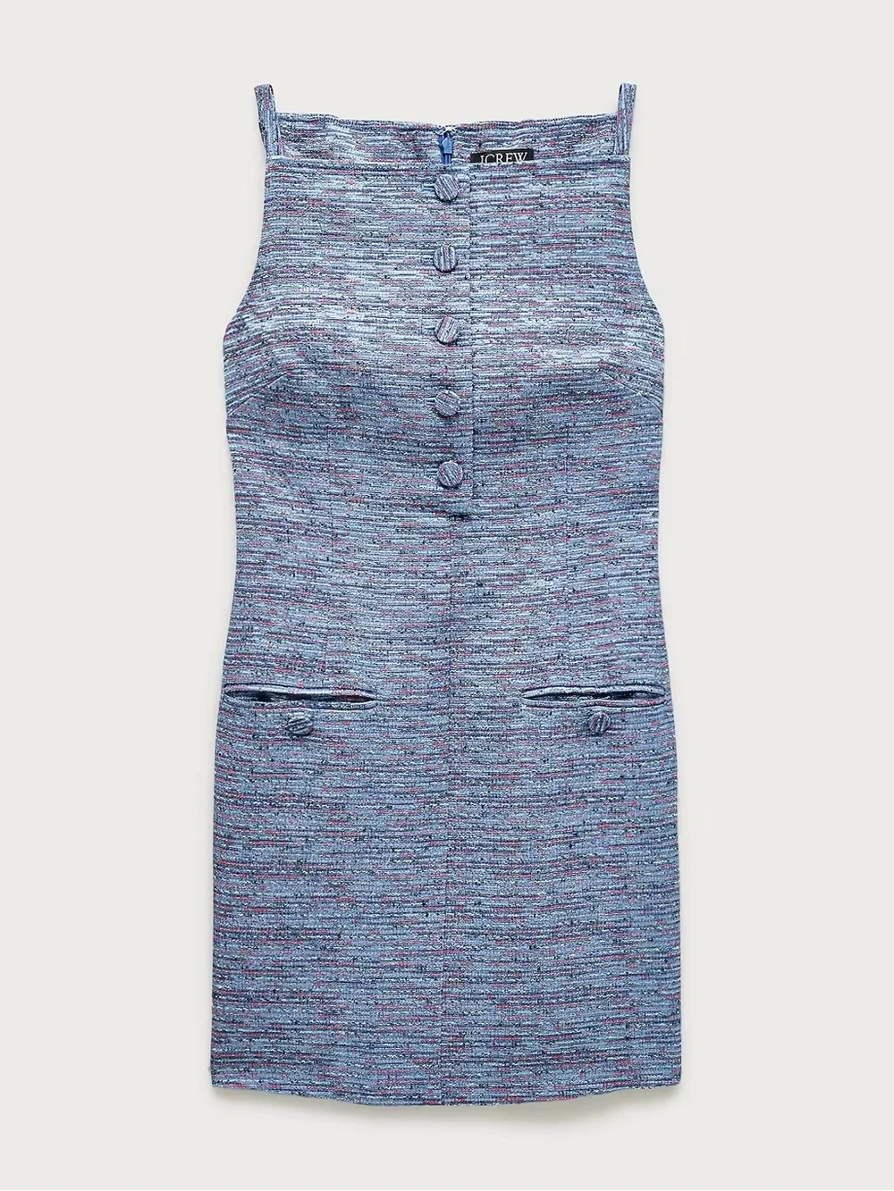 J. Crew Blue Tweed Sleeveless Mini Dress